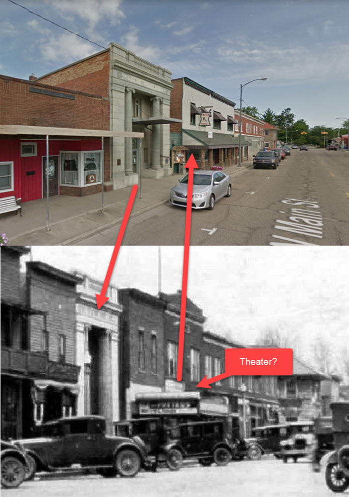 Bellevue Theatre (Our Theatre, Strand) - Comparison Of Old Photo To Current Street View